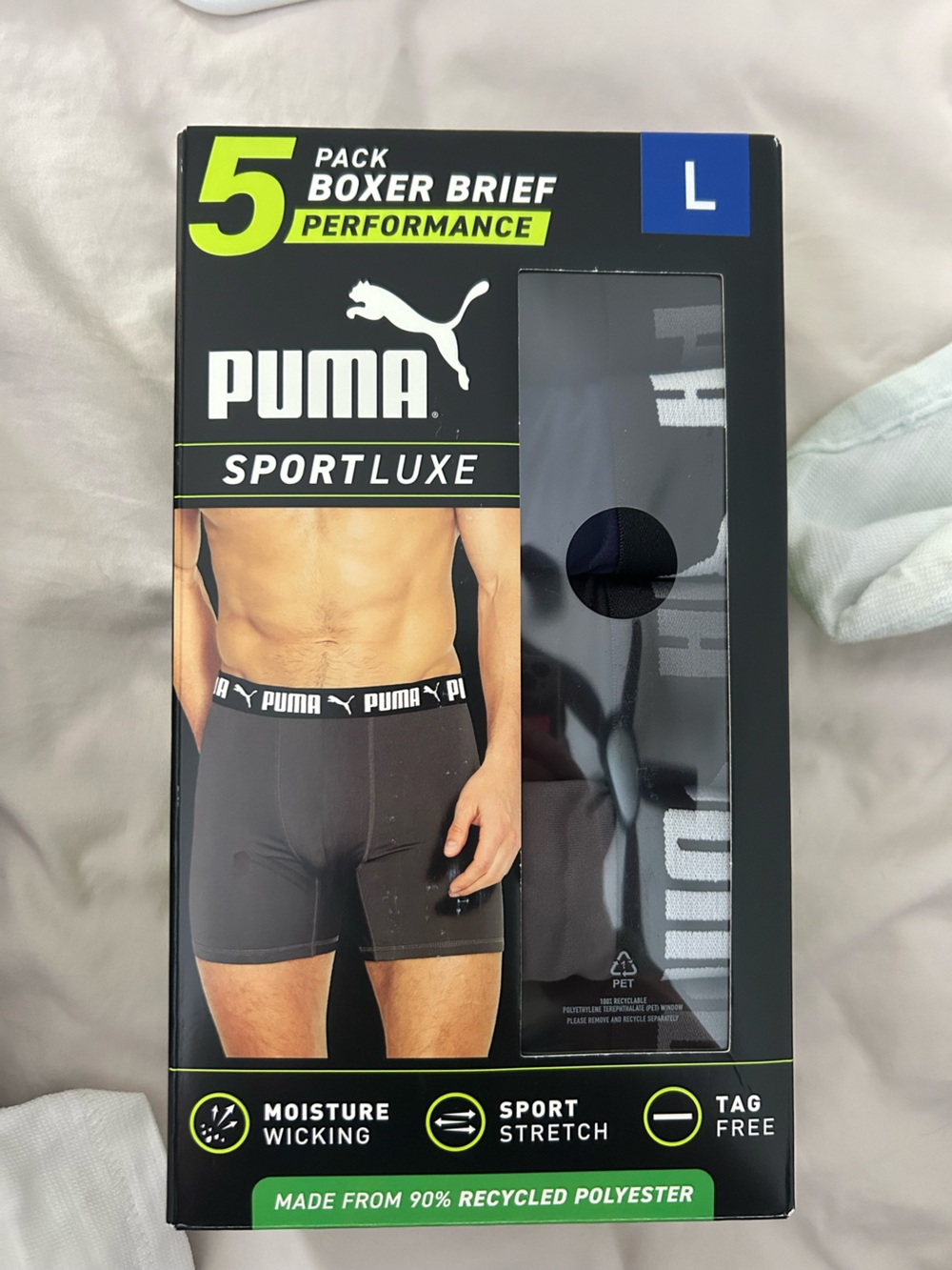 Puma Sportluxe Men's Black Boxer Briefs 5-Pack